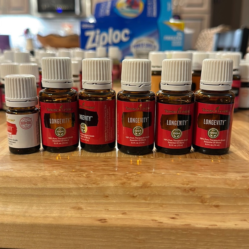 Young Living  5 bottles 15ml of longevity, essential oils 1- 5ml